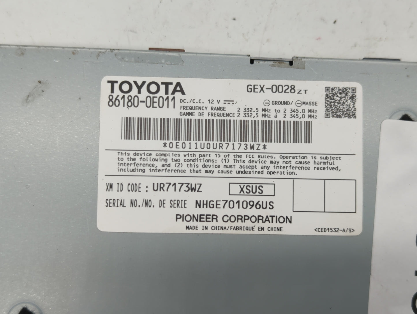 2014-2017 Toyota Camry Am Fm Cd Player Radio Receiver - Oemusedautoparts1.com