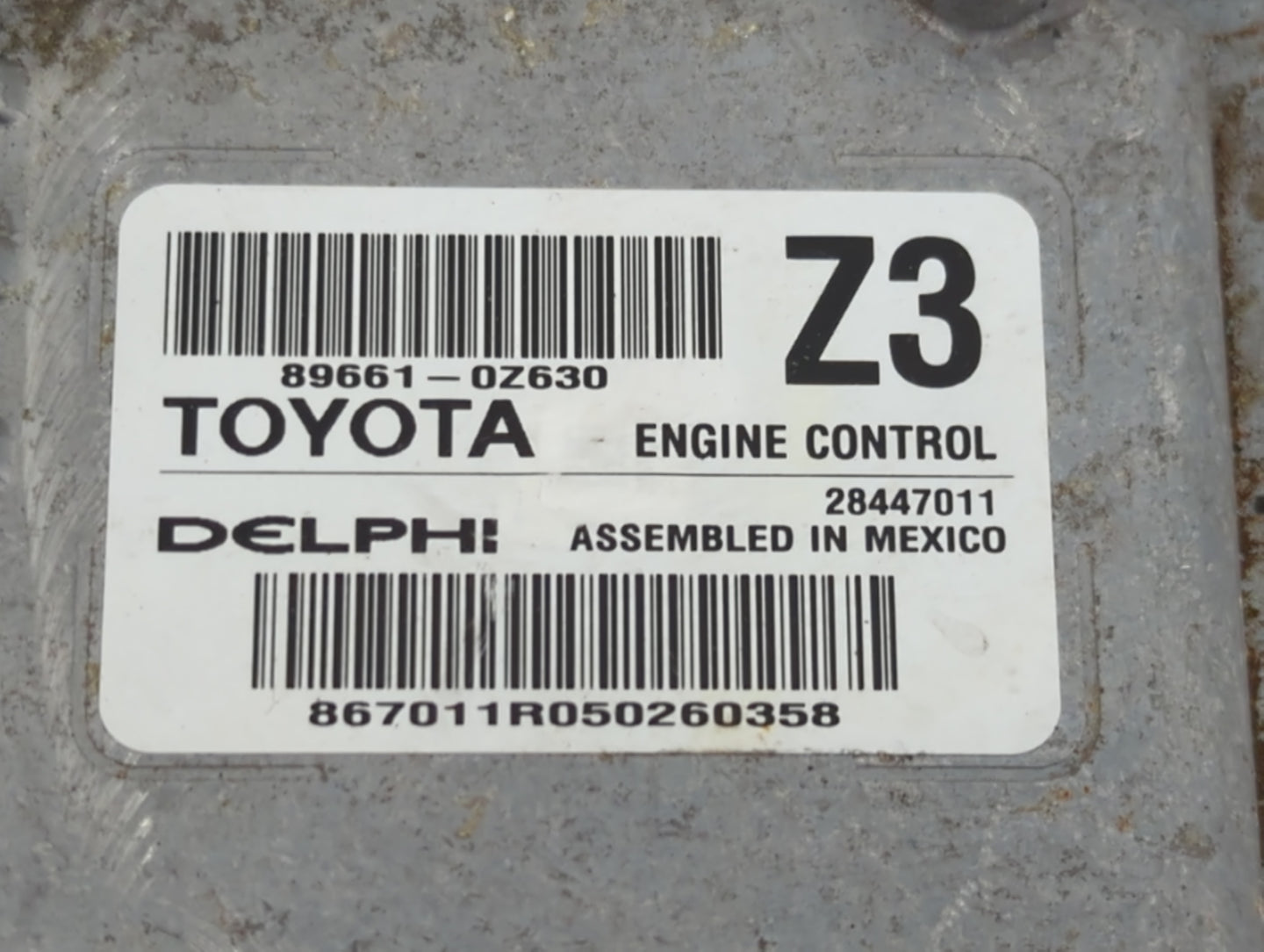 2015 Toyota Corolla PCM Engine Control Computer ECU ECM PCU OEM P/N:89661-0Z630 Fits OEM Used Auto Parts - Oemusedautoparts1