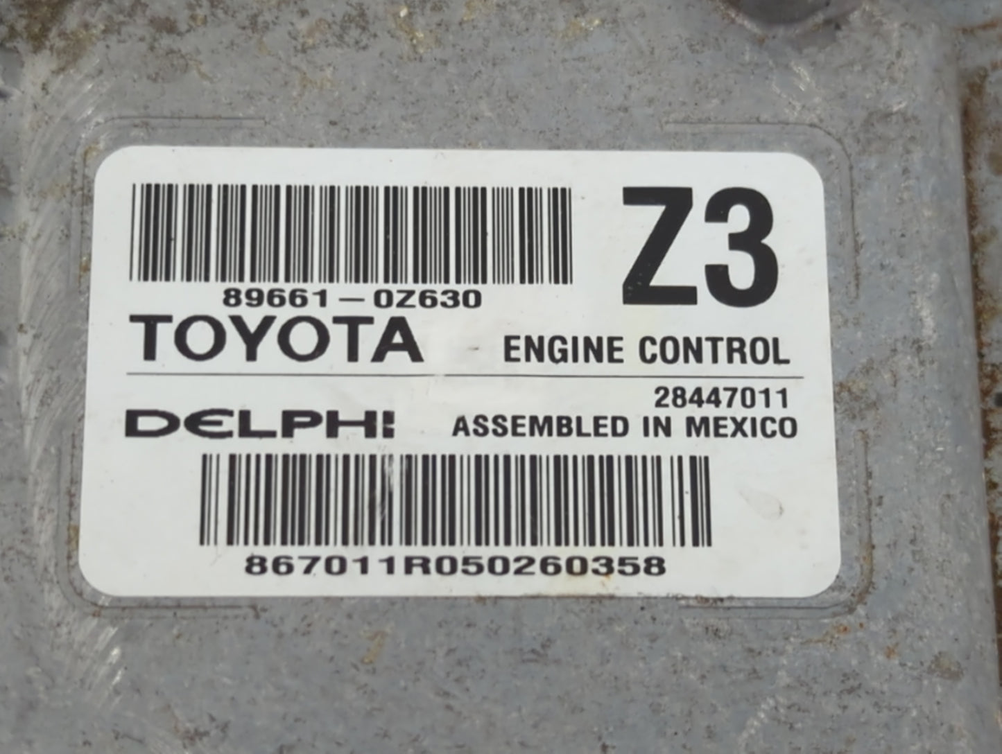 2015 Toyota Corolla PCM Engine Control Computer ECU ECM PCU OEM P/N:89661-0Z630 Fits OEM Used Auto Parts - Oemusedautoparts1