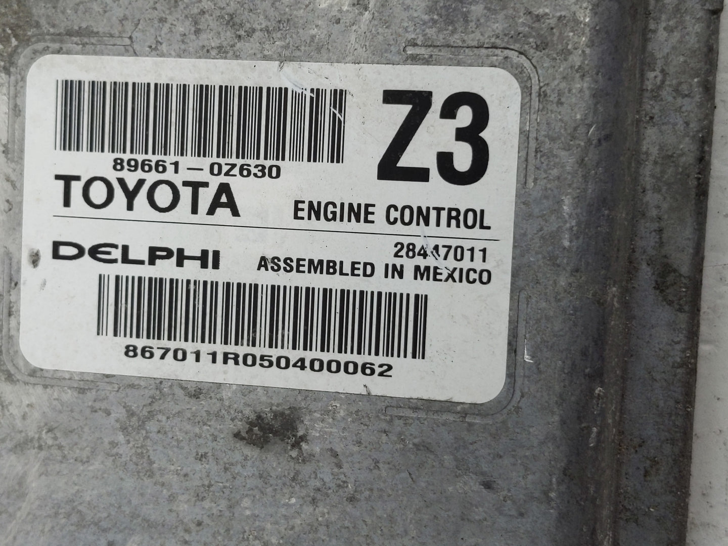 2015-2016 Toyota Corolla PCM Engine Control Computer ECU ECM PCU OEM P/N:89661-0Z630 Fits Fits 2015 2016 OEM Used Auto Parts