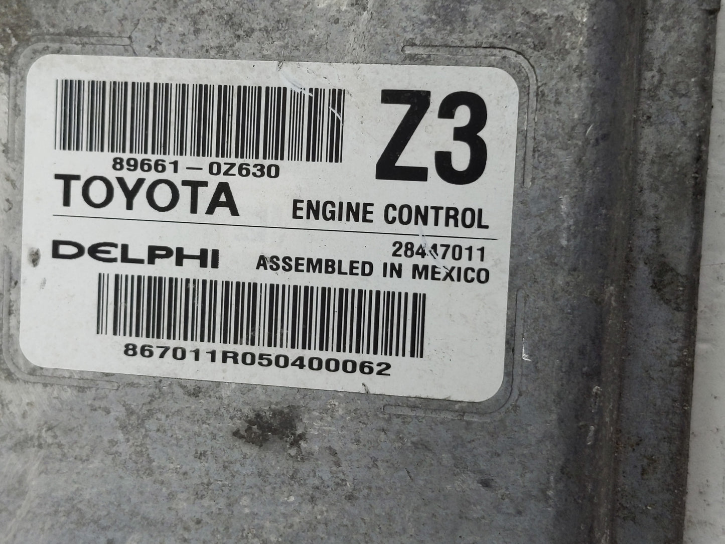 2015-2016 Toyota Corolla PCM Engine Control Computer ECU ECM PCU OEM P/N:89661-0Z630 Fits Fits 2015 2016 OEM Used Auto Parts