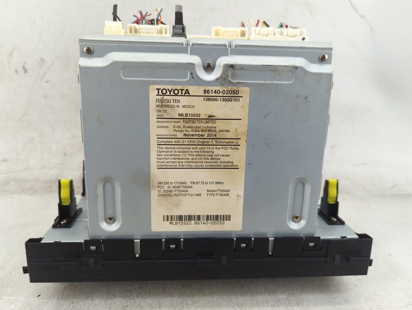 2014-2016 Toyota Corolla Radio AM FM Cd Player Receiver Replacement P/N:86140-02050 Fits Fits 2014 2015 2016 OEM Used Auto P