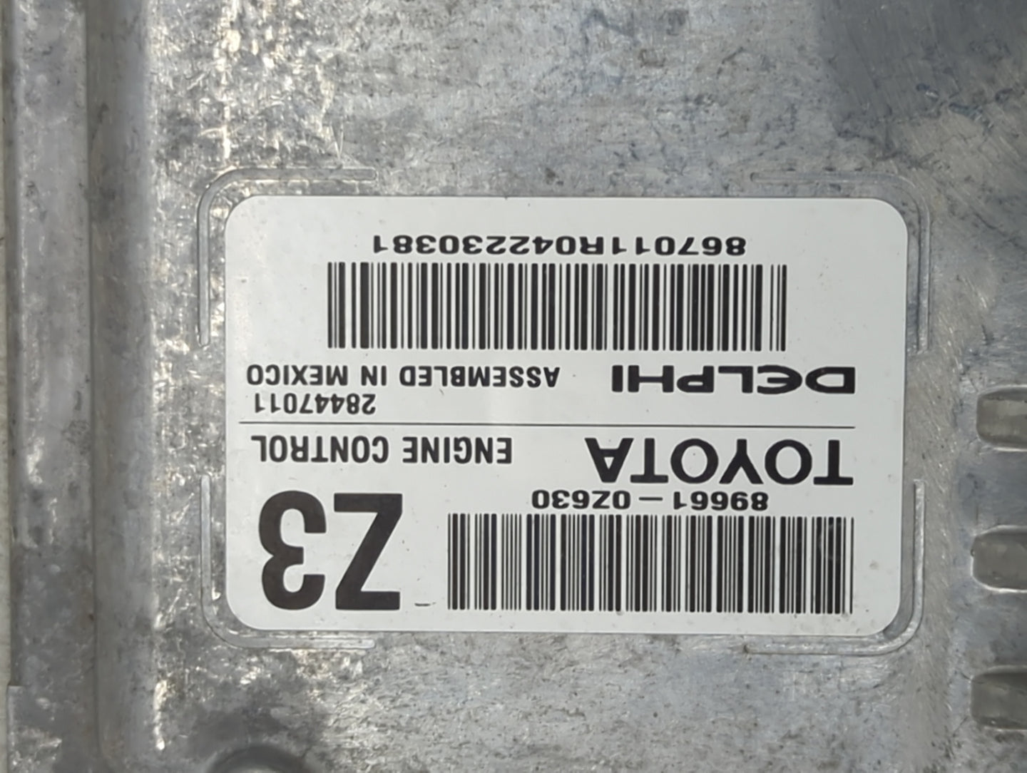 2015 Toyota Corolla PCM Engine Control Computer ECU ECM PCU OEM P/N:28447011 89661-0Z630 Fits OEM Used Auto Parts - Oemuseda