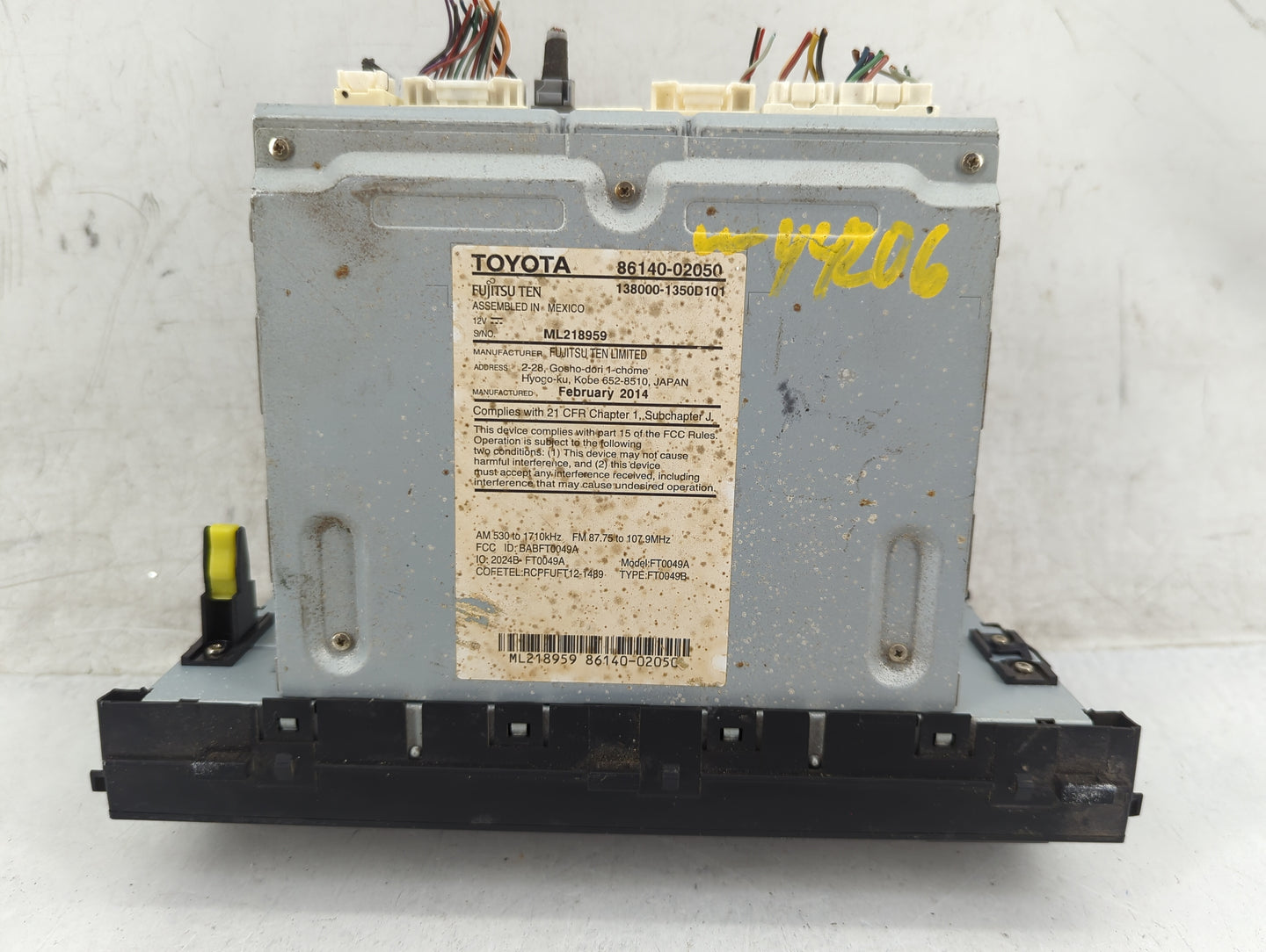 2014-2016 Toyota Corolla Radio AM FM Cd Player Receiver Replacement P/N:86140-02050 138000-1350D101 Fits Fits 2014 2015 2016