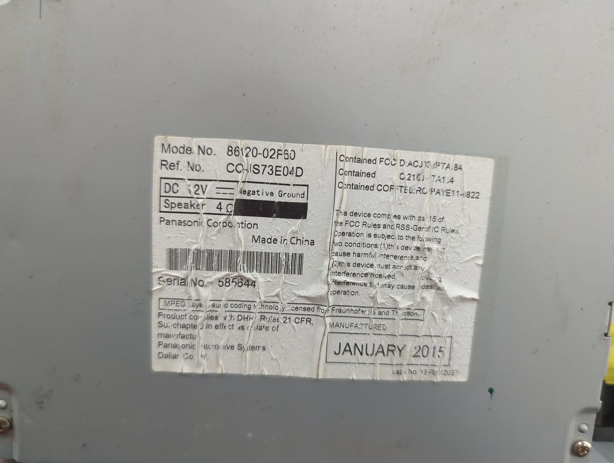 2014-2016 Toyota Corolla Radio AM FM Cd Player Receiver Replacement P/N:86120-02F60 CQ-JS73E04D Fits Fits 2014 2015 2016 OEM