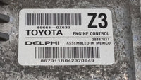 2015 Toyota Corolla PCM Engine Control Computer ECU ECM PCU OEM P/N:89661-0Z630 89661-0Z631 Fits OEM Used Auto Parts - Oemus