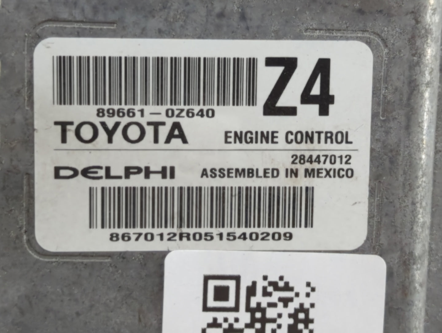 2015 Toyota Corolla PCM Engine Control Computer ECU ECM PCU OEM P/N:89661-0Z640 Fits OEM Used Auto Parts - Oemusedautoparts1