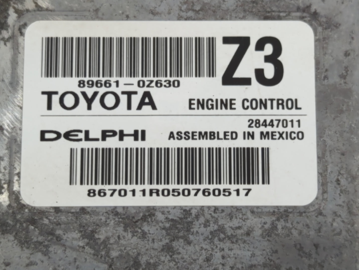 2015-2016 Toyota Corolla PCM Engine Control Computer ECU ECM PCU OEM P/N:89661-0Z630 Fits Fits 2015 2016 OEM Used Auto Parts