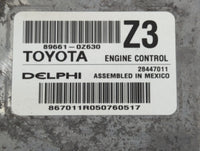 2015-2016 Toyota Corolla PCM Engine Control Computer ECU ECM PCU OEM P/N:89661-0Z630 Fits Fits 2015 2016 OEM Used Auto Parts
