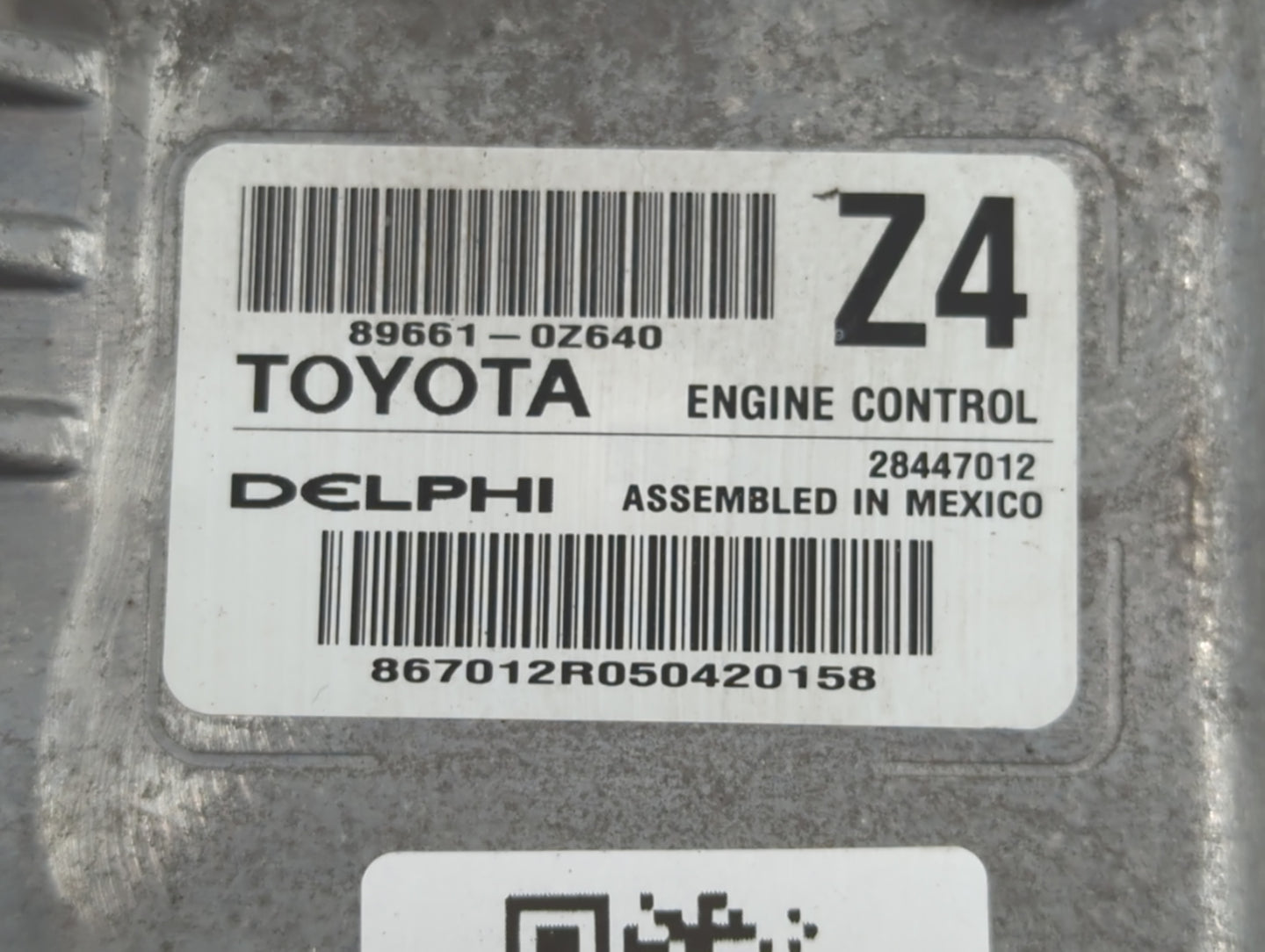 2015 Toyota Corolla PCM Engine Control Computer ECU ECM PCU OEM P/N:89661-0Z640 Fits OEM Used Auto Parts - Oemusedautoparts1
