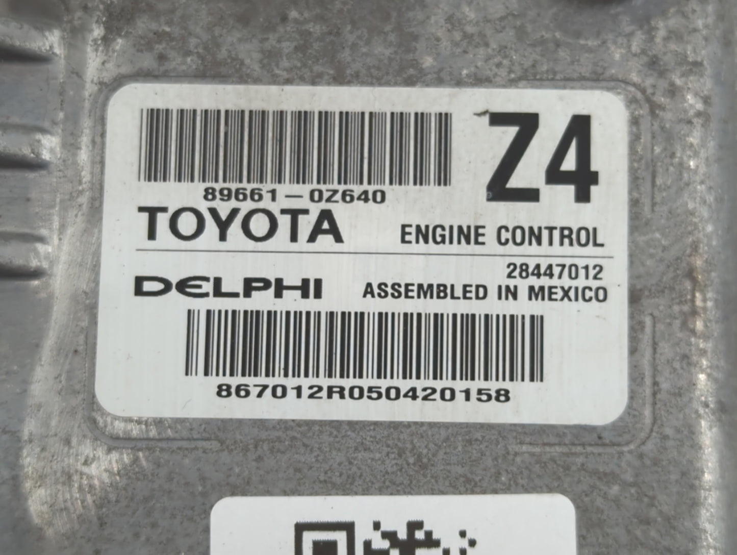 2015 Toyota Corolla PCM Engine Control Computer ECU ECM PCU OEM P/N:89661-0Z640 Fits OEM Used Auto Parts - Oemusedautoparts1