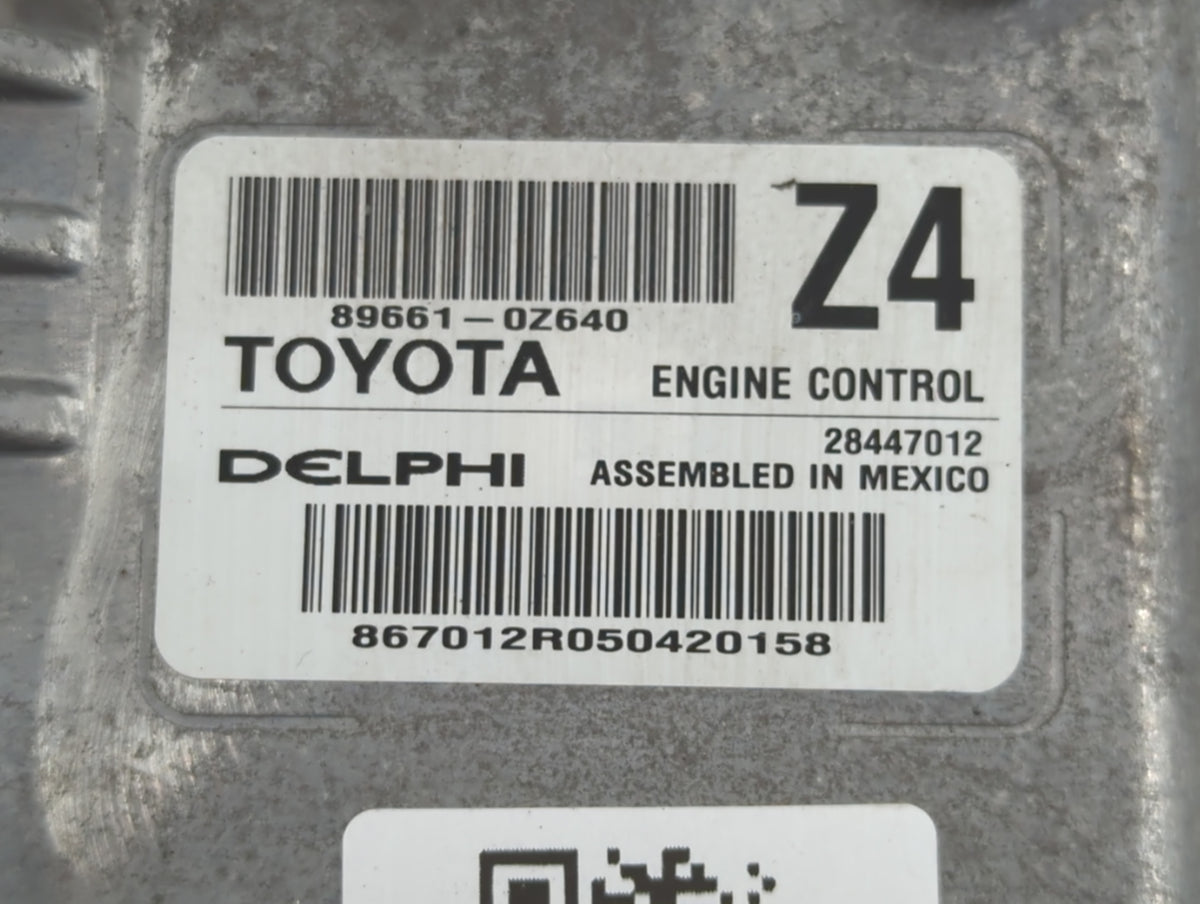 2015 Toyota Corolla PCM Engine Control Computer ECU ECM PCU OEM P/N:89661-0Z640 OEM Used Auto Parts - Oemusedautoparts1.com