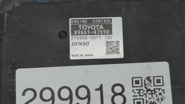 2015 Toyota Prius PCM Engine Control Computer ECU ECM PCU OEM P/N:89661-47590 89661-47591 Fits OEM Used Auto Parts
