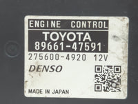 2015 Toyota Prius PCM Engine Control Computer ECU ECM PCU OEM P/N:89661-47590 89661-47591 Fits OEM Used Auto Parts - Oemused
