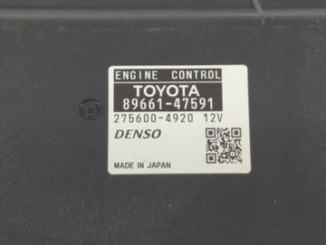 2015 Toyota Prius PCM Engine Control Computer ECU ECM PCU OEM P/N:89661-47590 89661-47591 Fits OEM Used Auto Parts