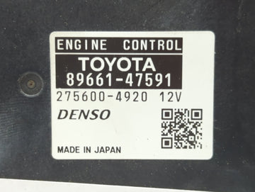 2015 Toyota Prius PCM Engine Control Computer ECU ECM PCU OEM P/N:89661-47591 Fits OEM Used Auto Parts
