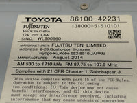 2014-2015 Toyota Rav4 Radio AM FM Cd Player Receiver Replacement P/N:138000-51510101 86100-42231 Fits Fits 2014 2015 OEM Use