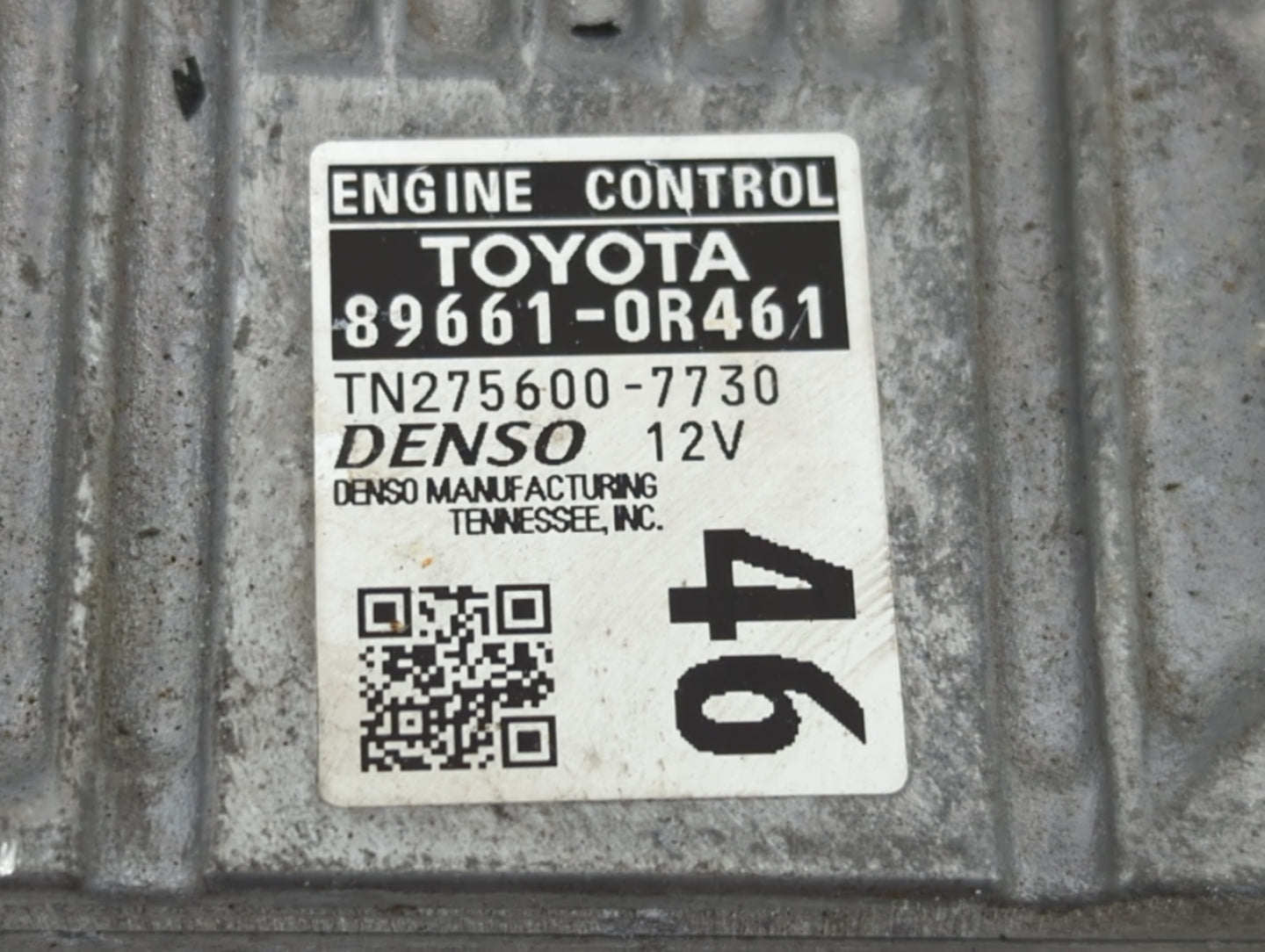2014 Toyota Rav4 PCM Engine Control Computer ECU ECM PCU OEM P/N:89661-0R461 Fits OEM Used Auto Parts - Oemusedautoparts1.co