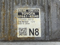 2014 Toyota Rav4 PCM Engine Control Computer ECU ECM PCU OEM P/N:89661-42U40 Fits OEM Used Auto Parts - Oemusedautoparts1.co