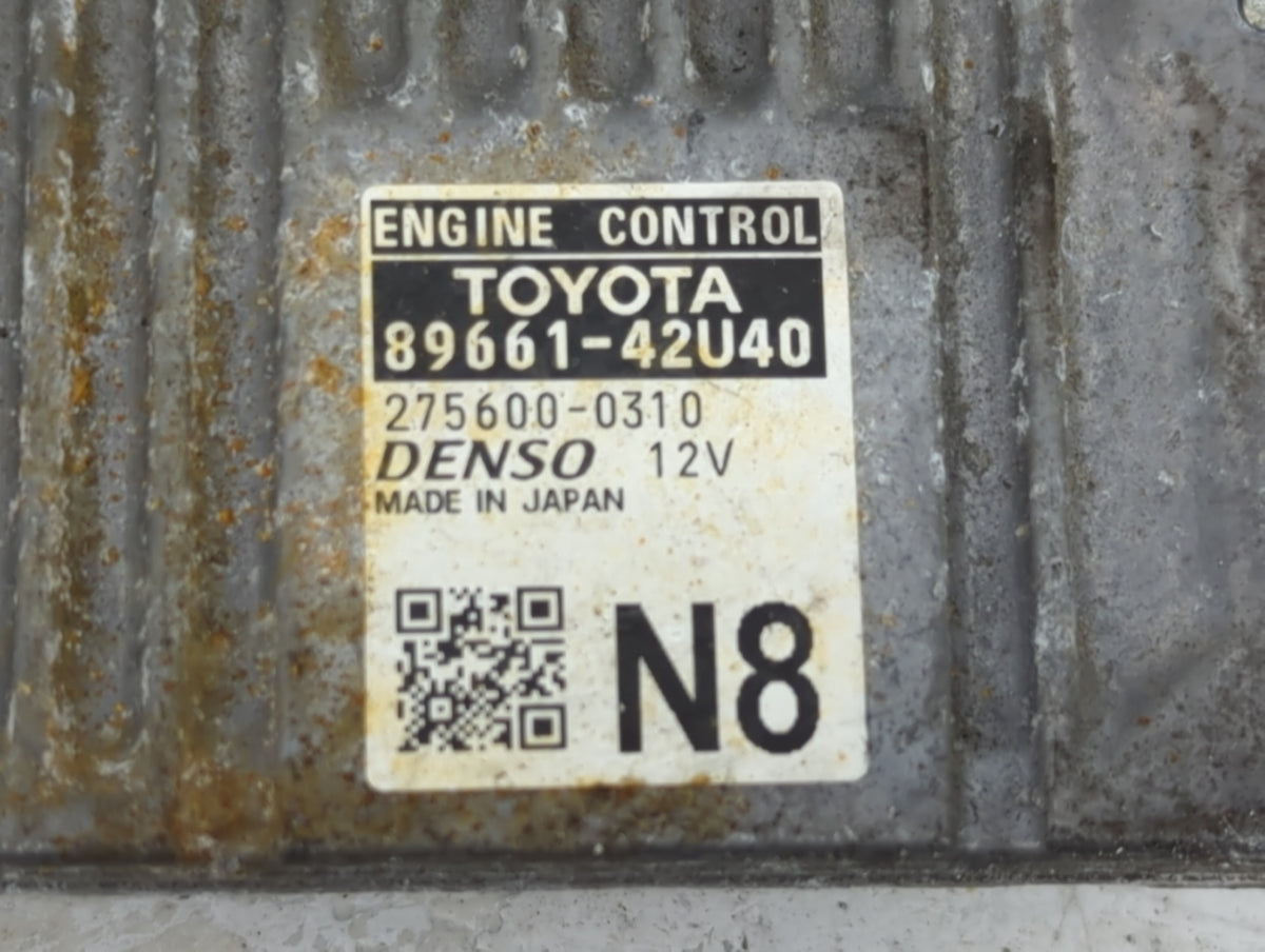 2014 Toyota Rav4 PCM Engine Control Computer ECU ECM PCU OEM P/N:89661-42U40 OEM Used Auto Parts - Oemusedautoparts1.com