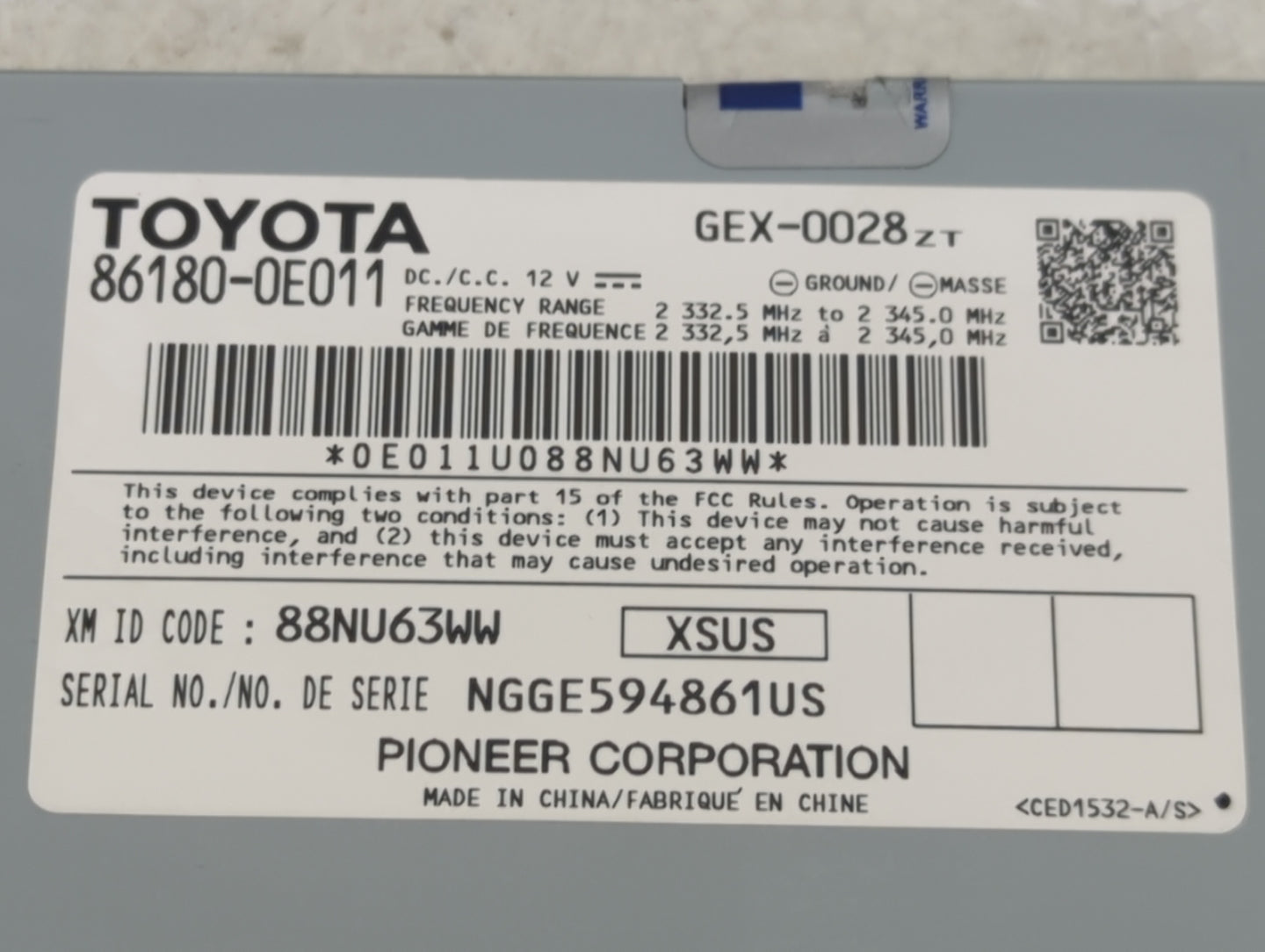 2014-2018 Toyota Rav4 Radio AM FM Cd Player Receiver Replacement P/N:86180-0E011 Fits Fits 2014 2015 2016 2017 2018 2019 202