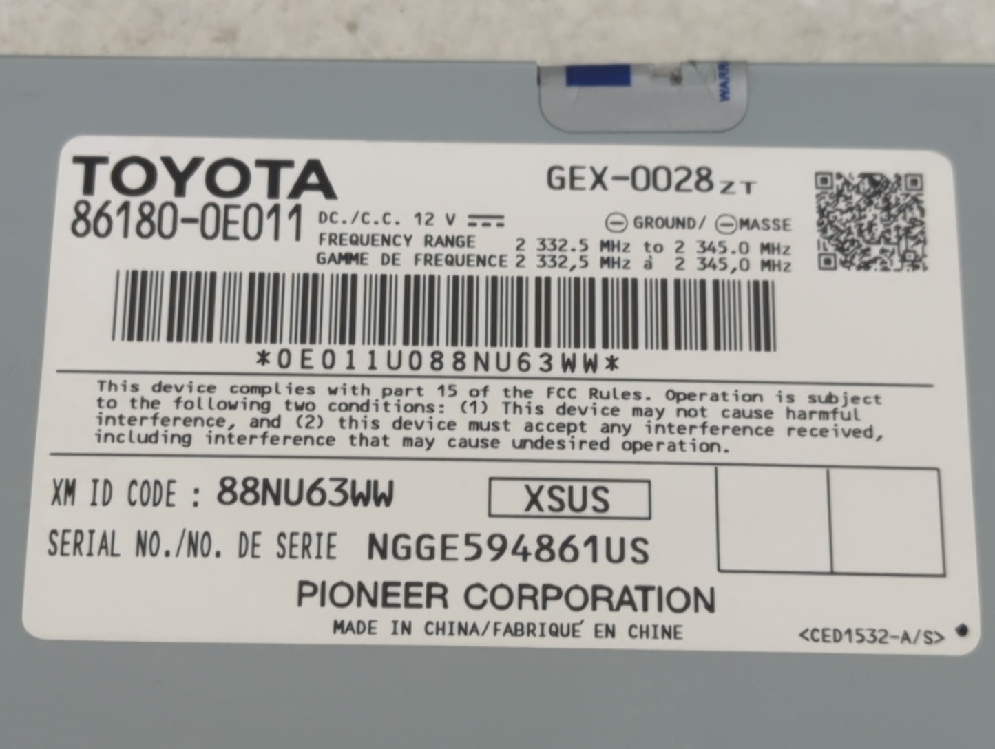 2014-2018 Toyota Rav4 Radio AM FM Cd Player Receiver Replacement P/N:86180-0E011 Fits Fits 2014 2015 2016 2017 2018 2019 202