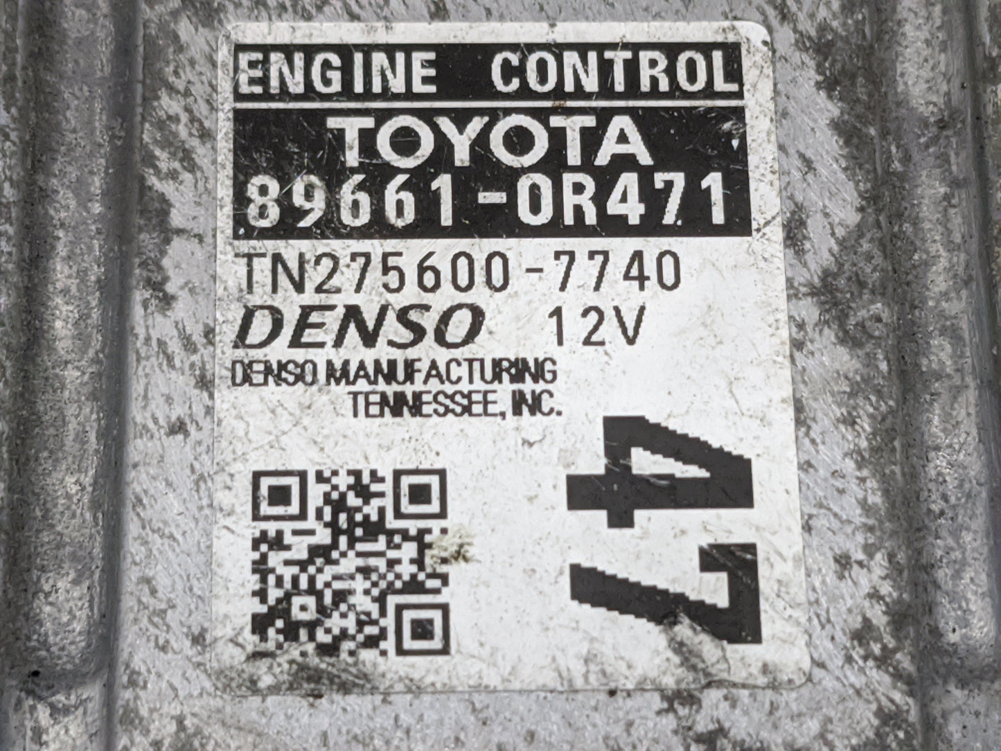 2013 Toyota Rav4 PCM Engine Control Computer ECU ECM PCU OEM P/N:89661-0R471 TN275600-7740 Fits OEM Used Auto Parts - Oemuse