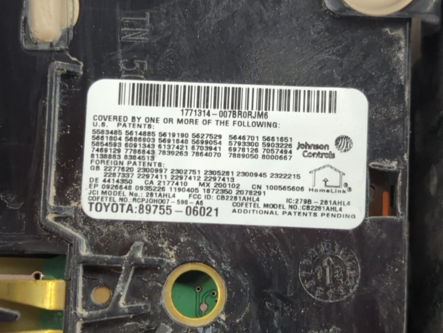 2015 Toyota Venza Overhead Roof Console - Oemusedautoparts1.com