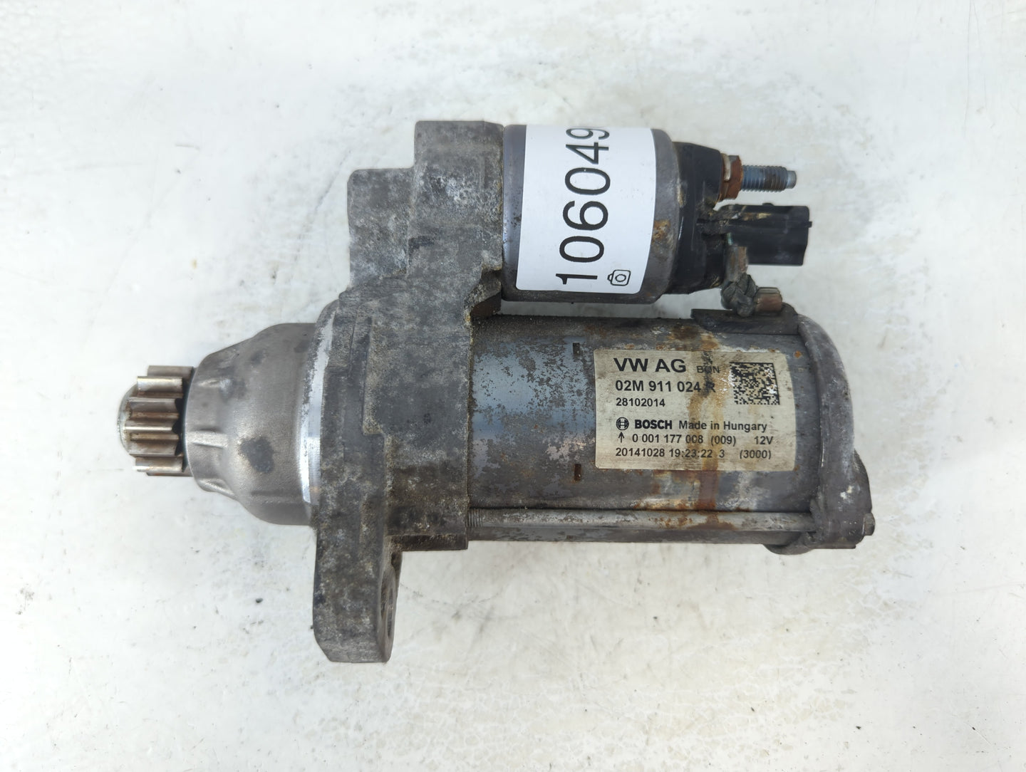 2014-2017 Volkswagen Beetle Car Starter Motor Solenoid OEM P/N:02M 911 024 R Fits OEM Used Auto Parts - Oemusedautoparts1.co