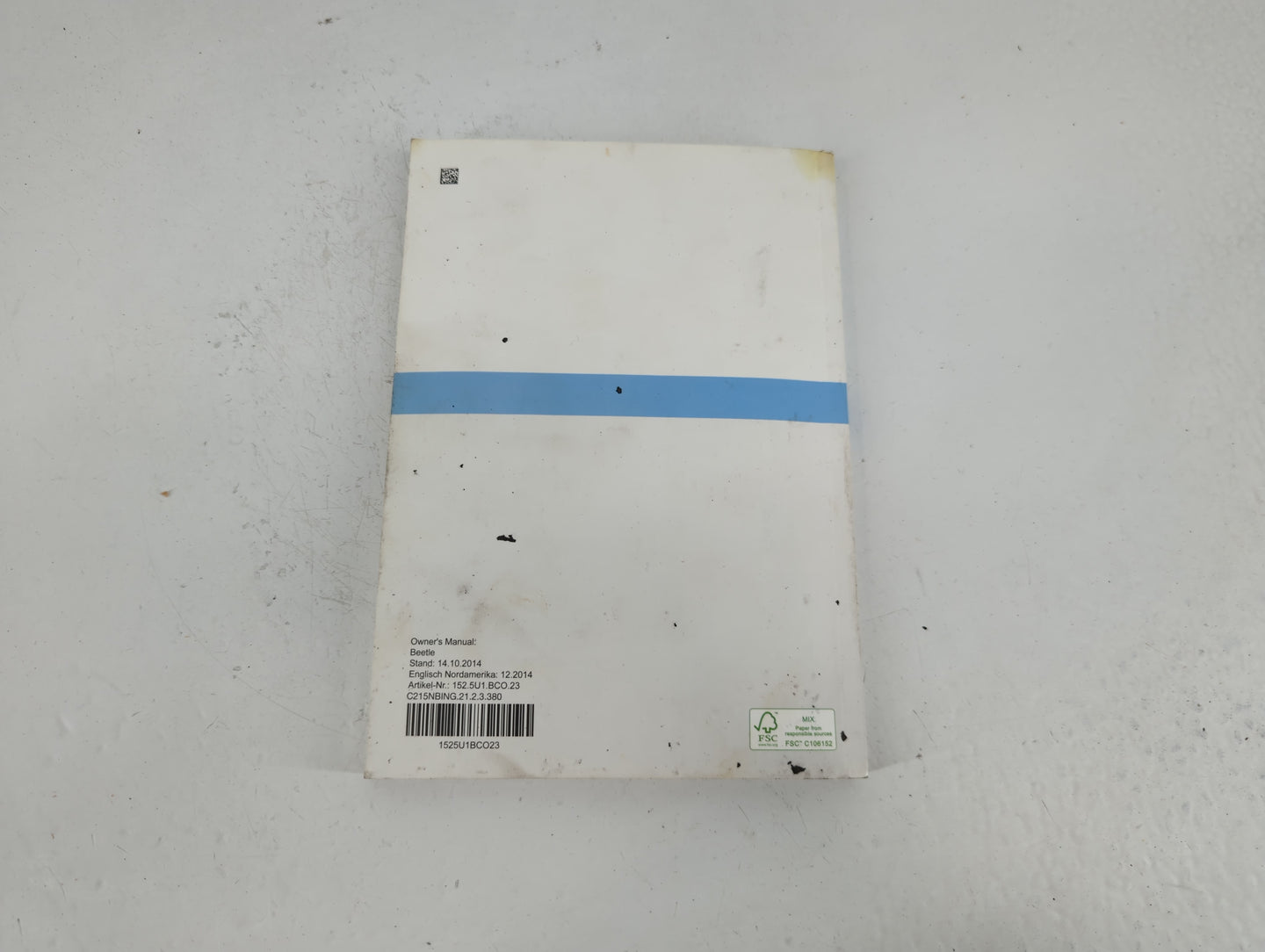 2015 Volkswagen Beetle Owners Manual Book Guide P/N:1525U1BC023 OEM Used Auto Parts - Oemusedautoparts1.com