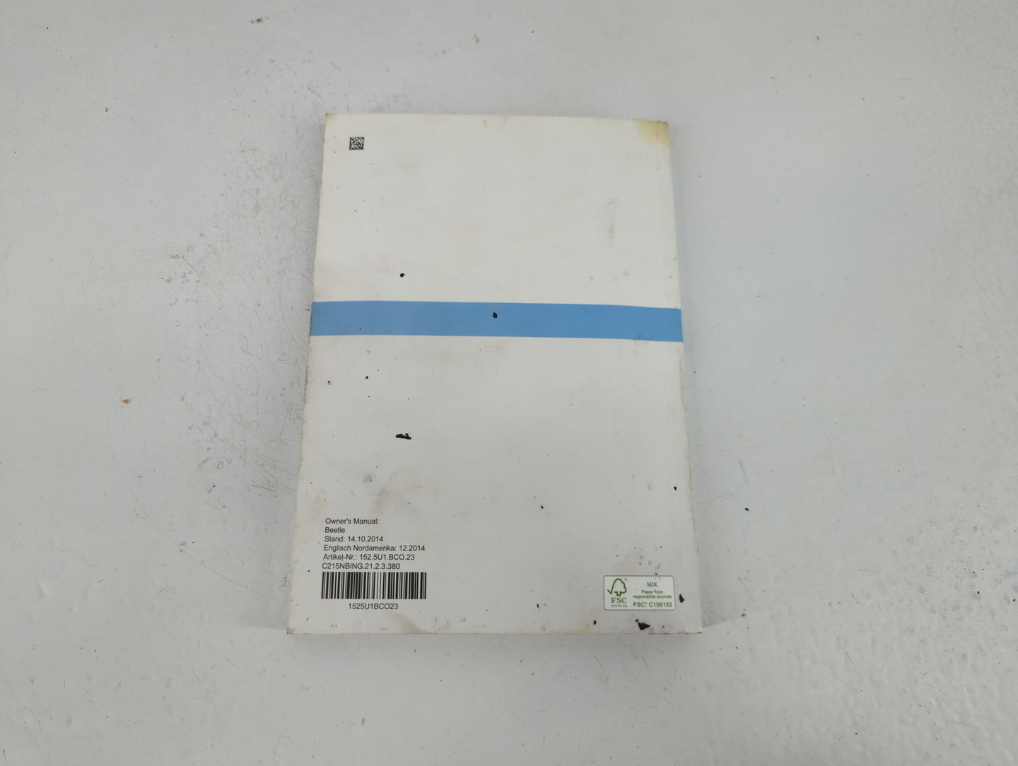 2015 Volkswagen Beetle Owners Manual Book Guide P/N:1525U1BC023 OEM Used Auto Parts - Oemusedautoparts1.com