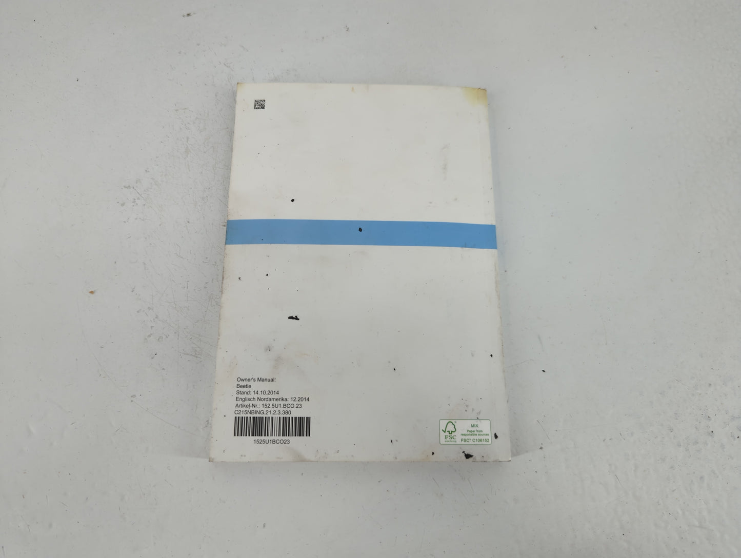 2015 Volkswagen Beetle Owners Manual Book Guide P/N:1525U1BC023 OEM Used Auto Parts - Oemusedautoparts1.com