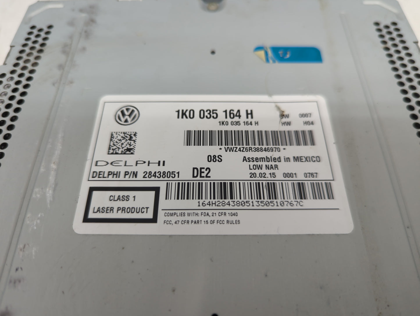 2012-2016 Volkswagen Beetle Radio AM FM Cd Player Receiver Replacement P/N:1K0 035 164 H Fits Fits 2011 2012 2013 2014 2015 