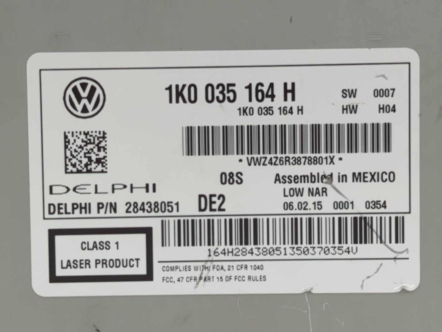 2014-2016 Volkswagen Beetle Am Fm Cd Player Radio Receiver - Oemusedautoparts1.com