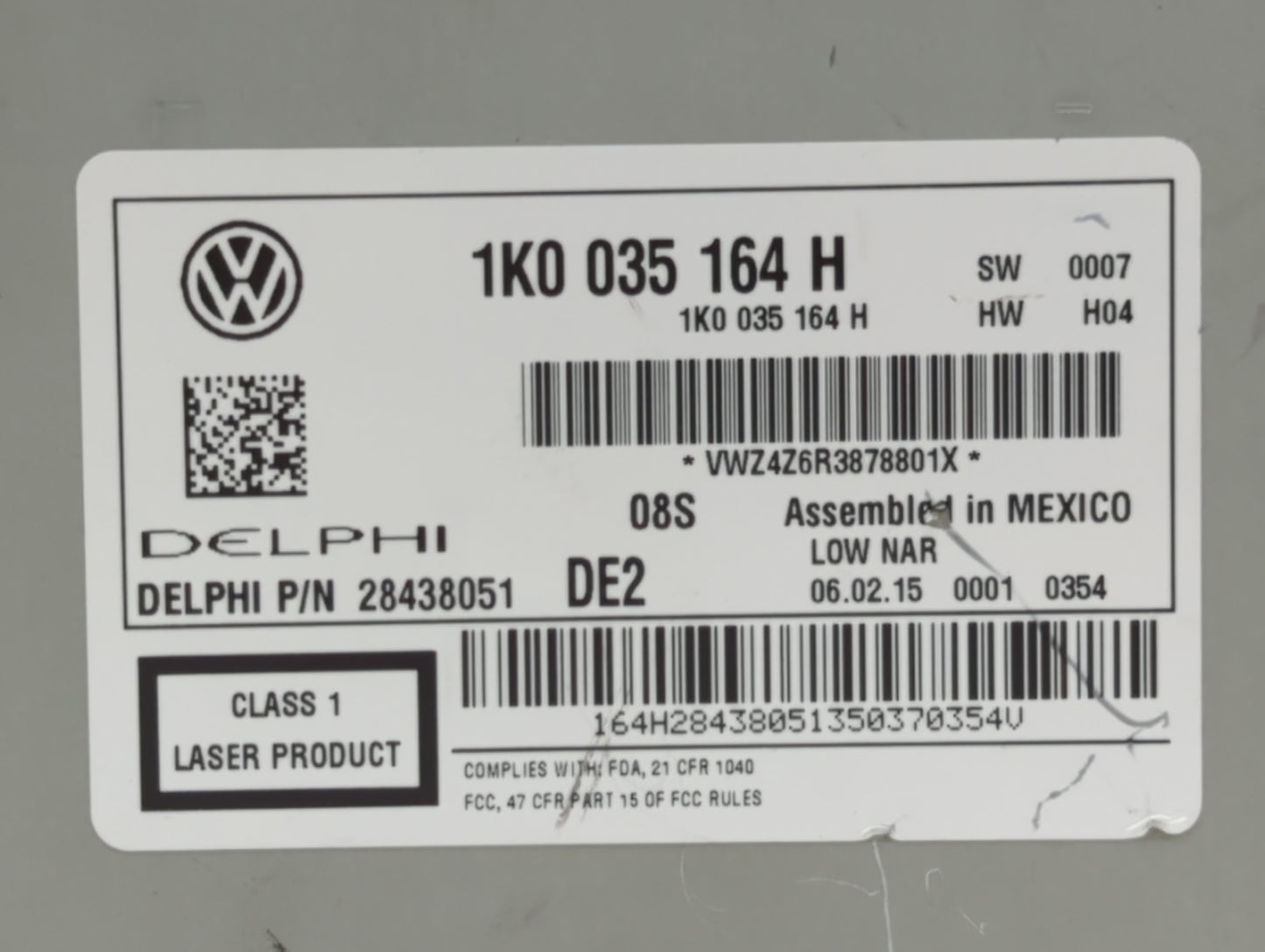 2014-2016 Volkswagen Beetle Am Fm Cd Player Radio Receiver - Oemusedautoparts1.com