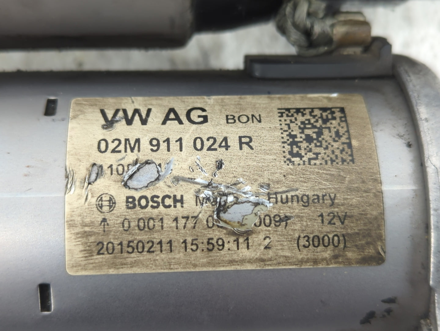 2014-2017 Volkswagen Beetle Car Starter Motor Solenoid OEM P/N:02M 911 024 R Fits OEM Used Auto Parts - Oemusedautoparts1.co