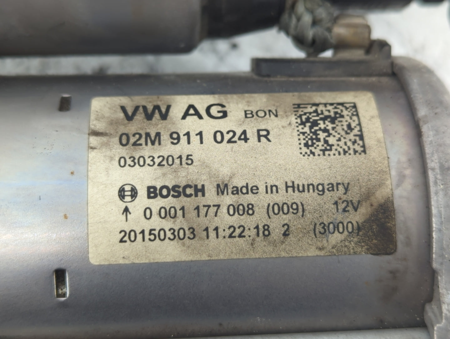 2014-2017 Volkswagen Beetle Car Starter Motor Solenoid OEM P/N:02M 911 024 R Fits OEM Used Auto Parts - Oemusedautoparts1.co