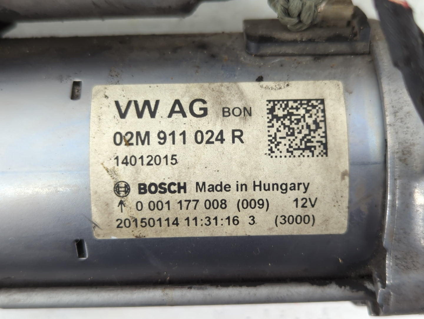 2014-2017 Volkswagen Beetle Car Starter Motor Solenoid OEM P/N:02M 911 024 R Fits OEM Used Auto Parts - Oemusedautoparts1.co