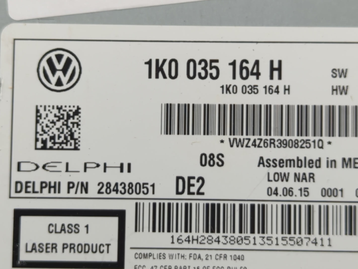 2012-2016 Volkswagen Beetle Radio AM FM Cd Player Receiver Replacement P/N:1KO 035 164 D Fits Fits 2011 2012 2013 2014 2015 