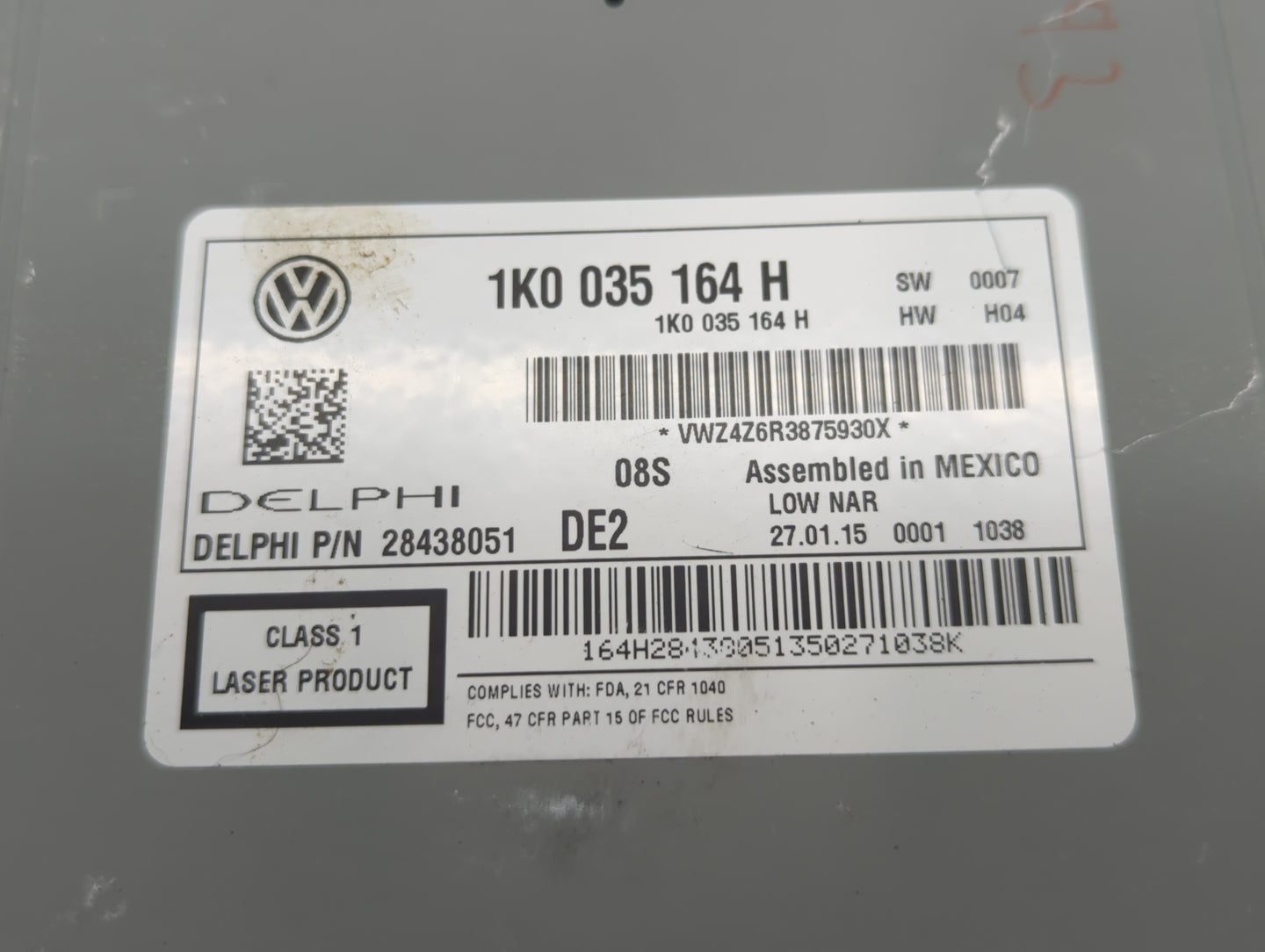 2014-2016 Volkswagen Beetle Radio AM FM Cd Player Receiver Replacement P/N:1K0 035 164 H Fits Fits 2014 2015 2016 2017 OEM U