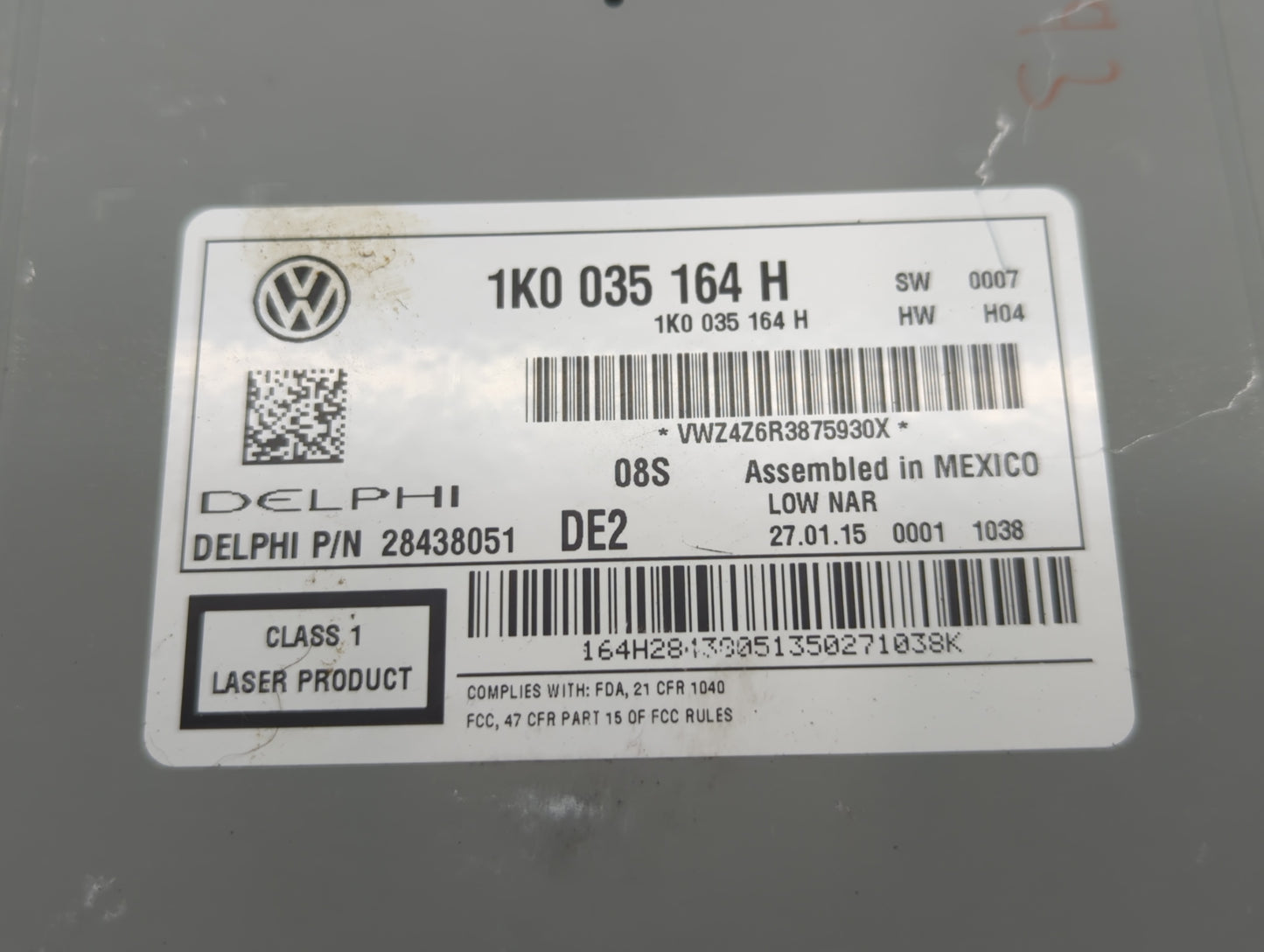 2014-2016 Volkswagen Beetle Radio AM FM Cd Player Receiver Replacement P/N:1K0 035 164 H Fits Fits 2014 2015 2016 2017 OEM U