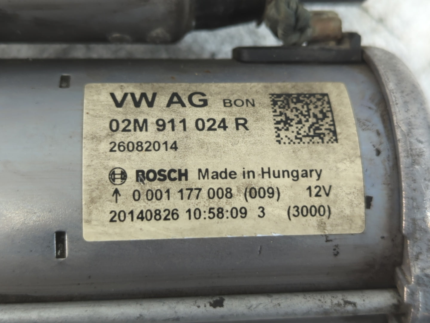 2014-2017 Volkswagen Beetle Car Starter Motor Solenoid OEM P/N:02M 911 024 R Fits OEM Used Auto Parts - Oemusedautoparts1.co
