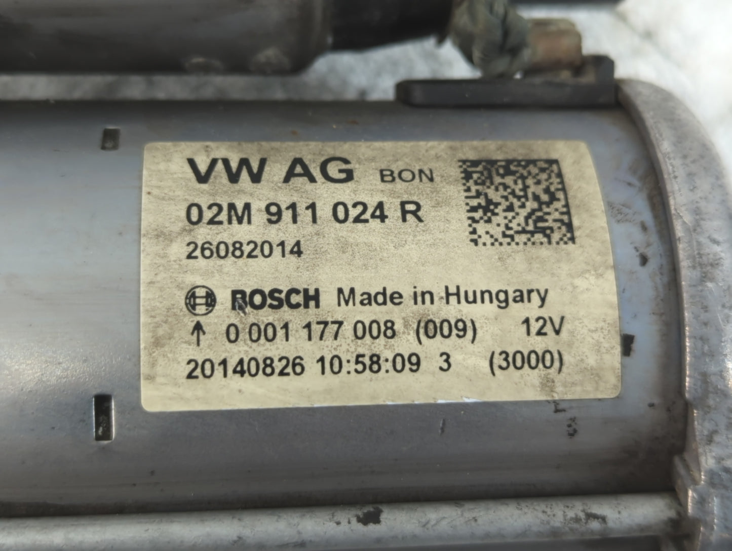 2014-2017 Volkswagen Beetle Car Starter Motor Solenoid OEM P/N:02M 911 024 R Fits OEM Used Auto Parts - Oemusedautoparts1.co