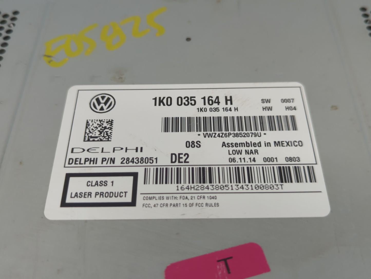2012-2015 Volkswagen Beetle Radio AM FM Cd Player Receiver Replacement P/N:1K0 035 164 H Fits Fits 2010 2011 2012 2013 2014 