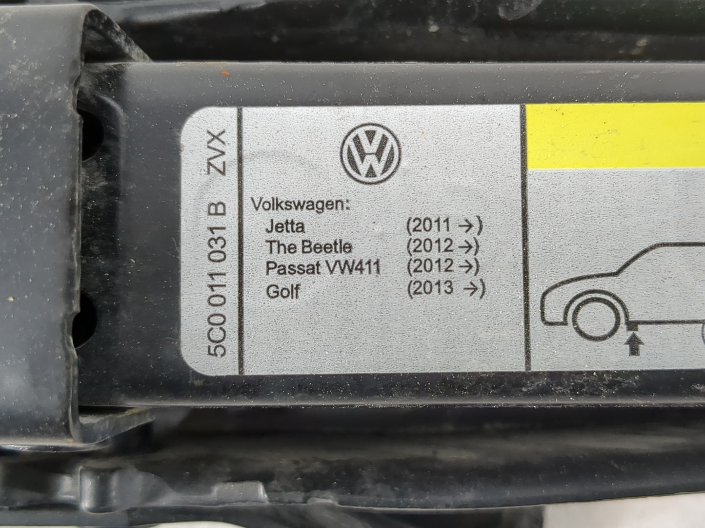 2015 Volkswagen Golf Spare Scissor Car Jack - Oemusedautoparts1.com