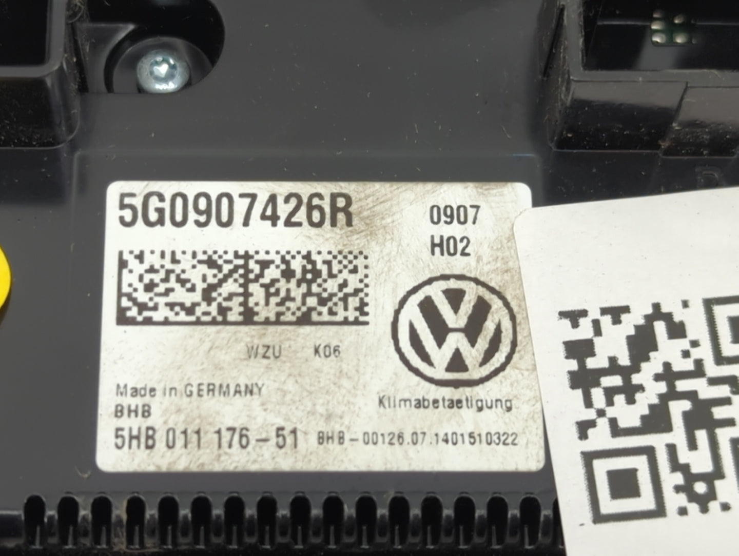 2015 Volkswagen Golf Climate Control Module Temperature AC/Heater Replacement P/N:5G0907426R 5HB011176-51 Fits OEM Used Auto