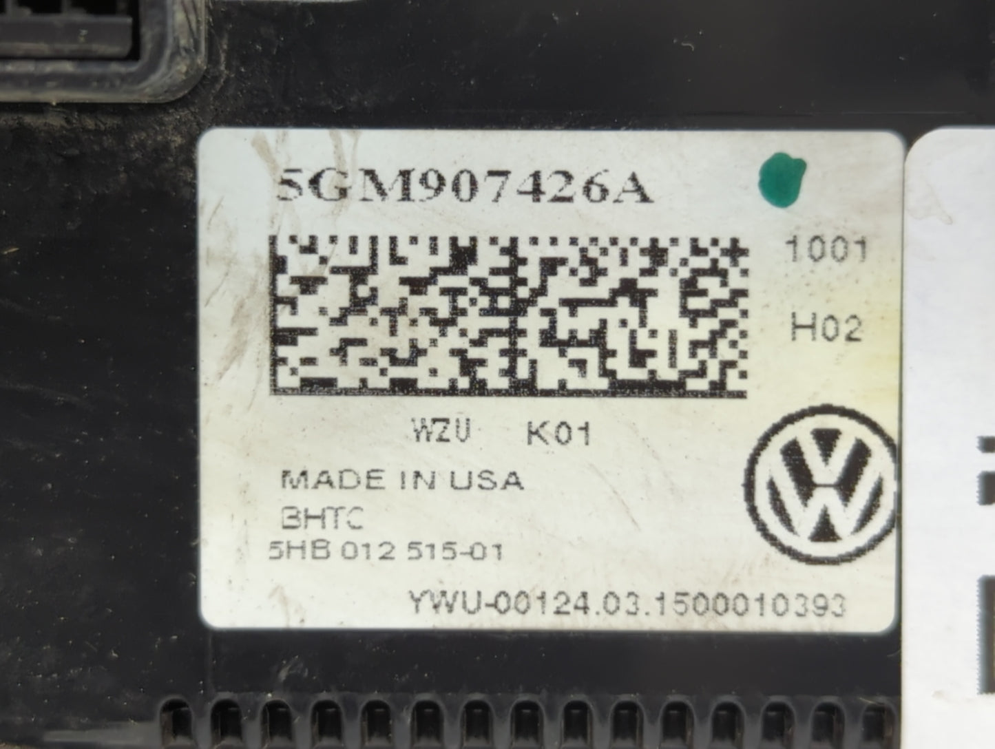 2015-2017 Volkswagen Golf Climate Control Module Temperature AC/Heater Replacement P/N:5G0907426Q 5GM907426A Fits OEM Used A