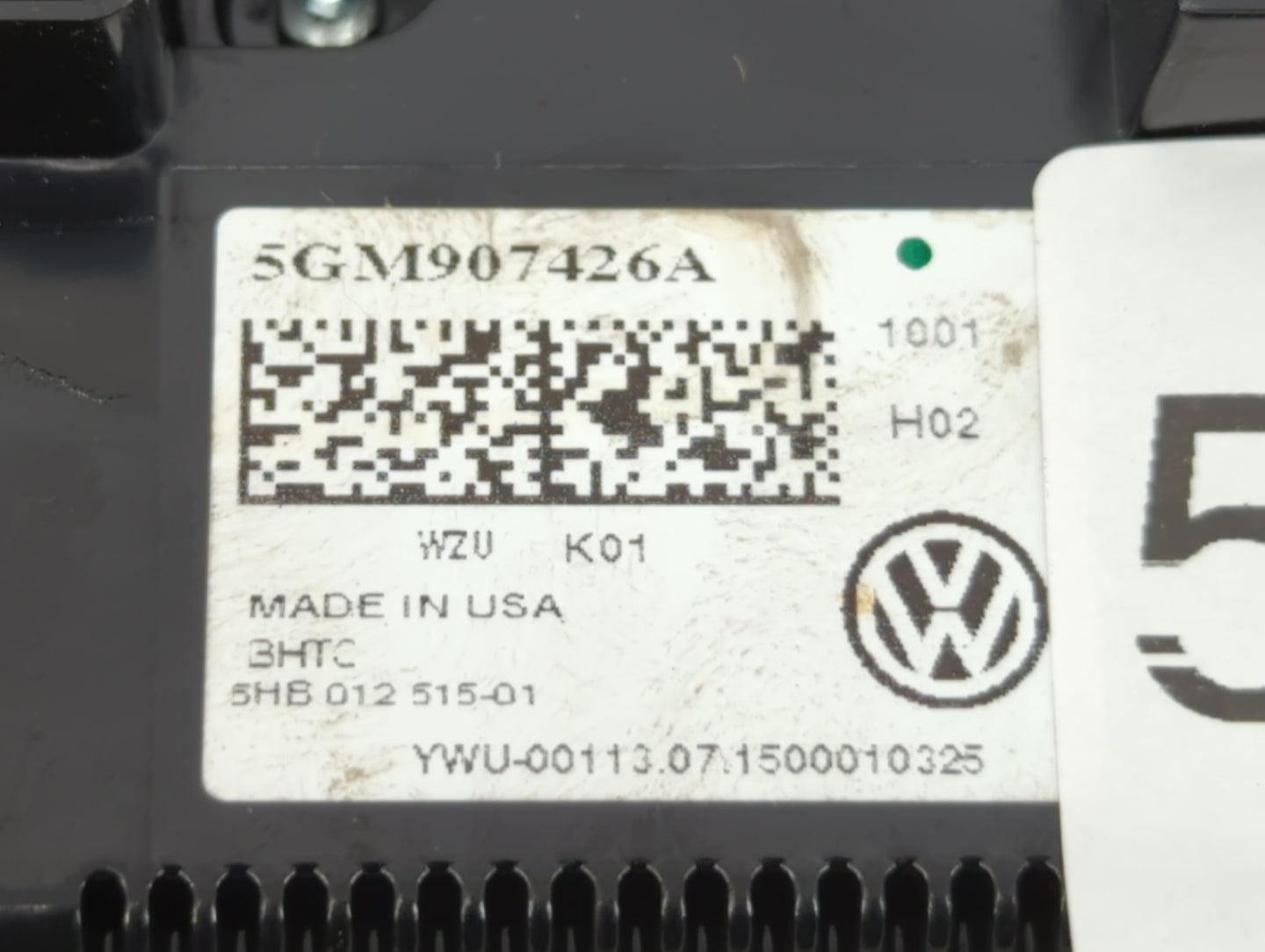 2015-2016 Volkswagen Golf Climate Control Module Temperature AC/Heater Replacement P/N:5GM907426A Fits Fits 2015 2016 OEM Us