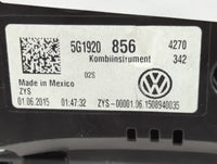 2015 Volkswagen Golf Gti Instrument Cluster Speedometer Gauges P/N:5G1920856 Fits Fits 2016 OEM Used Auto Parts - Oemusedaut