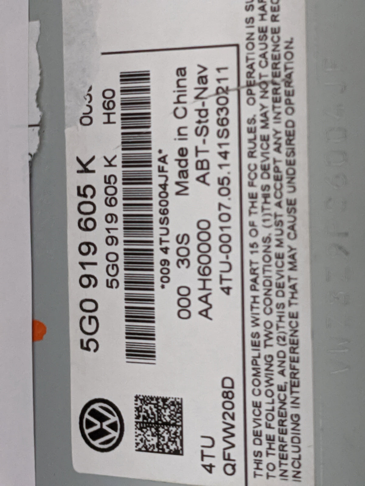 Volkswagen Golf Gti Information Radio Display Screen 1473175 - Oemusedautoparts1.com